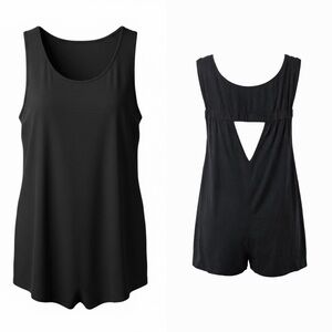 Petal & Pup Linen Romper Size 6 Black Sleeveless Shorts Jumper